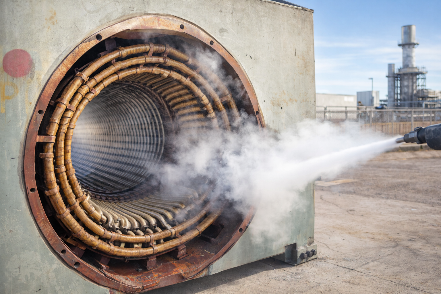 Power plant dry ice blasting service