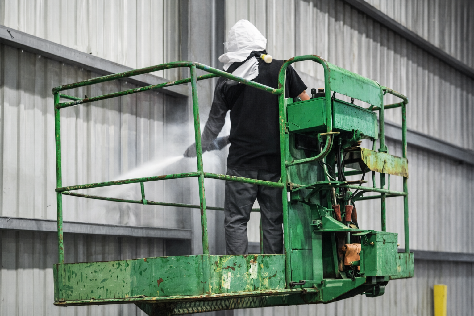 Industrial facility maintenance dry ice blasting