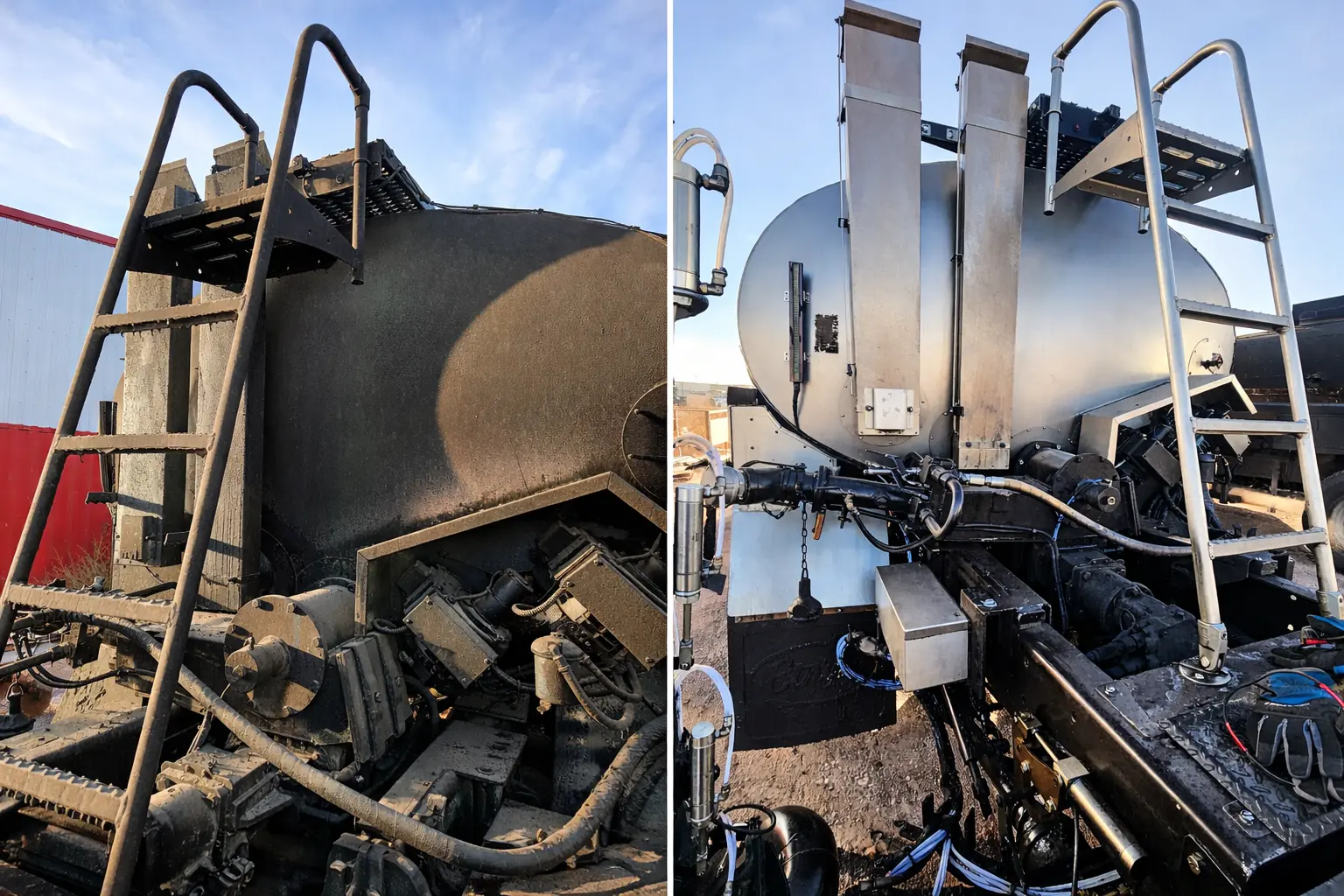 Fleet vehicle engine degreasing dry ice blasting before and after