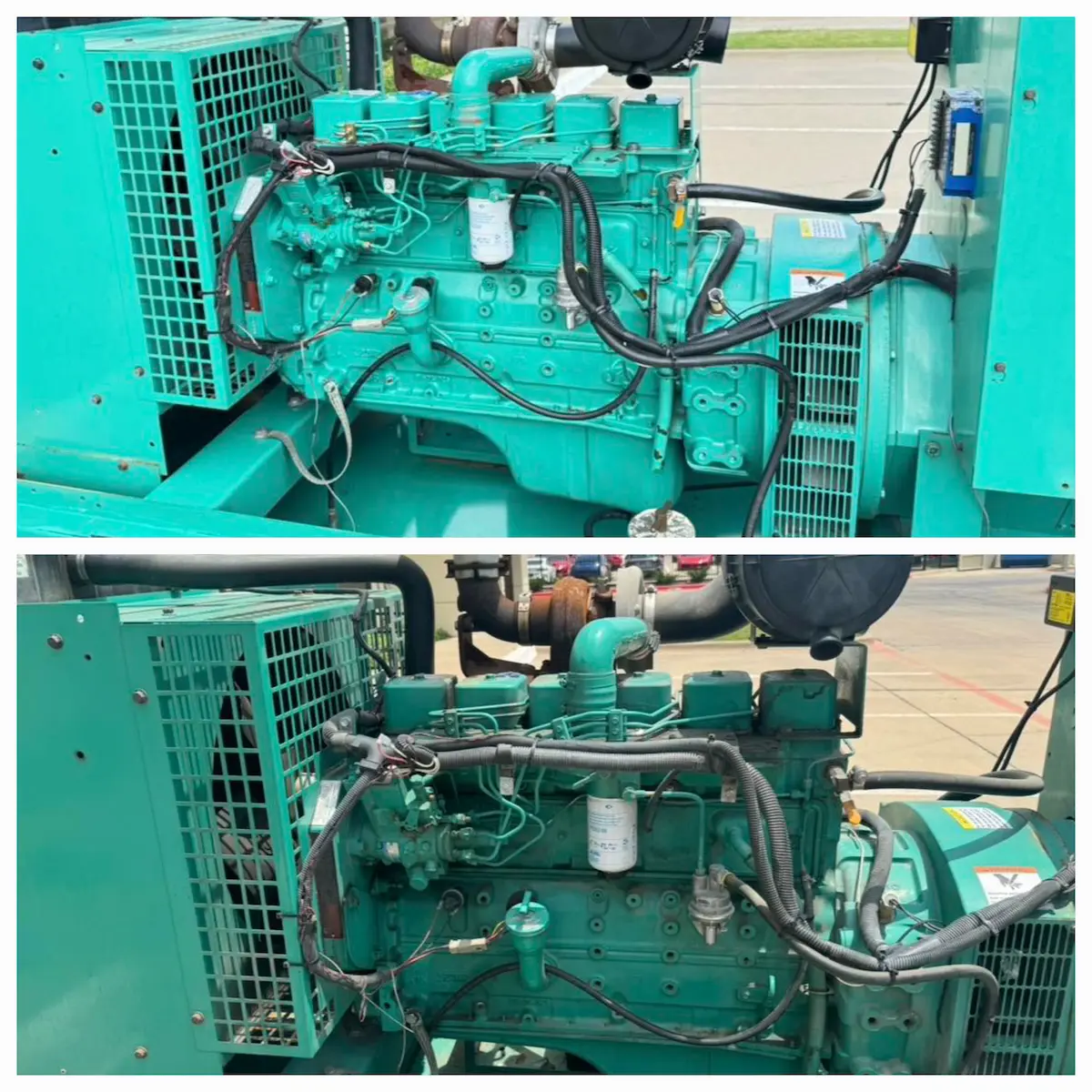 Diesel generator engine dry ice blasting cleaning