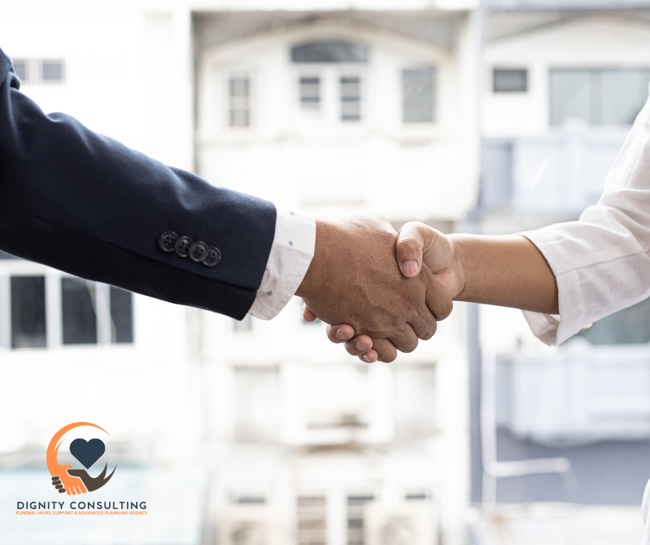 Shaking hands: funeral home partnerships with Dignity Consulting