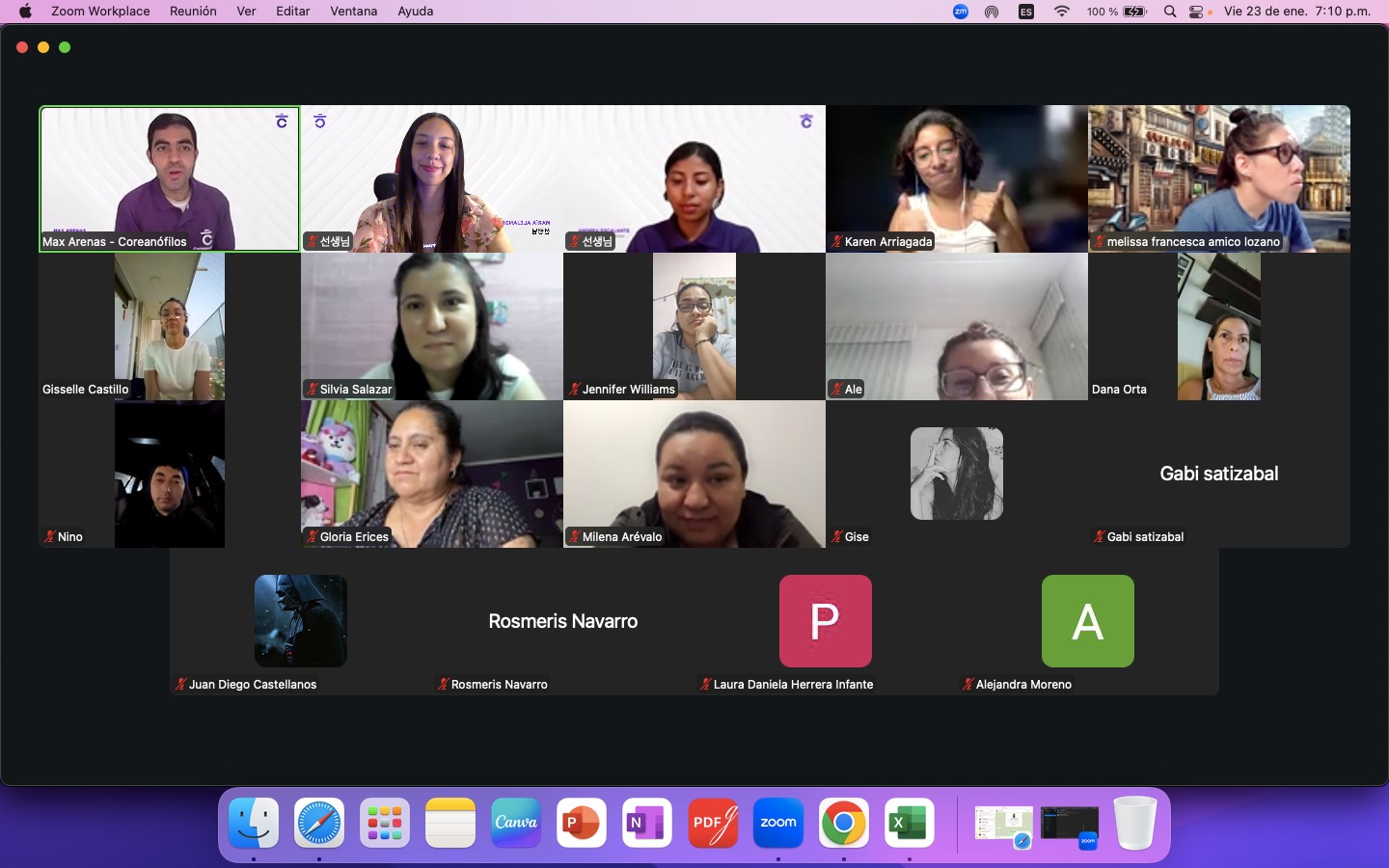 Clase en vivo de Coreanófilos — captura de pantalla 2