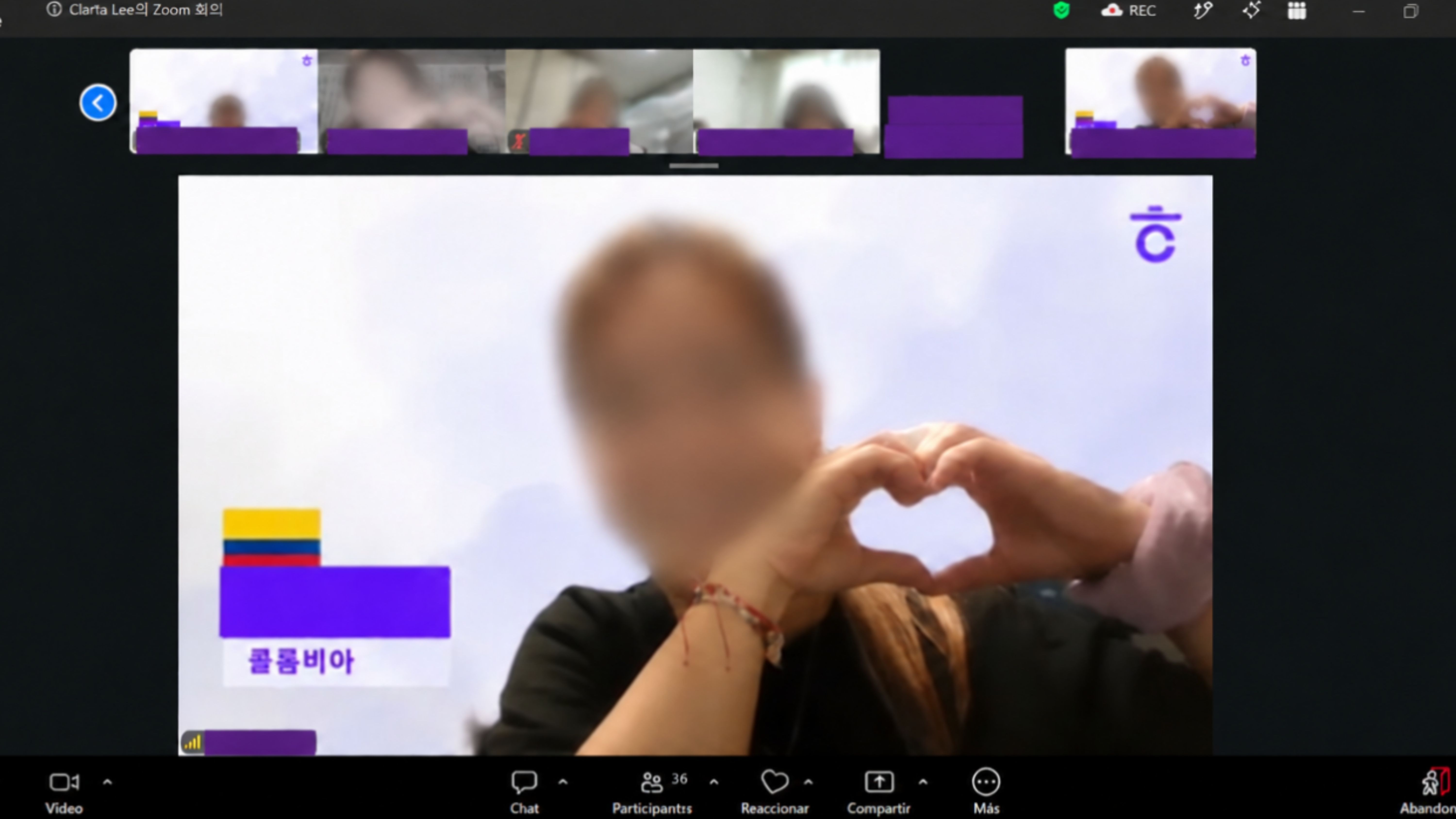 Clase de coreano en vivo por Zoom con estudiantes de Coreanófilos (3 de 6)