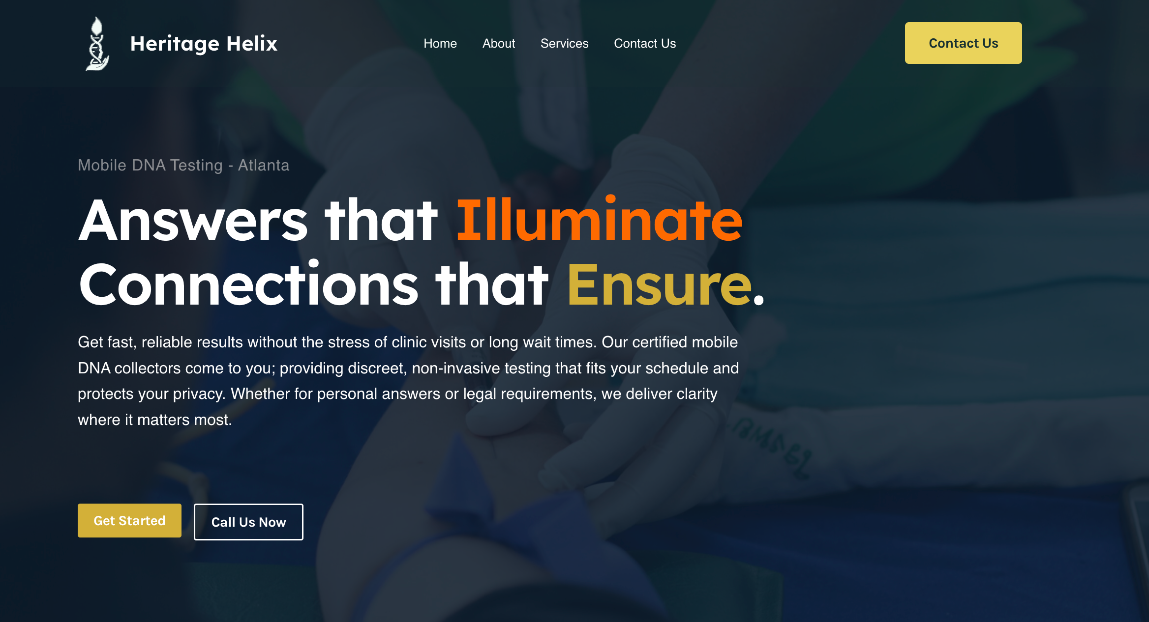 Website design example: Heritage Helix