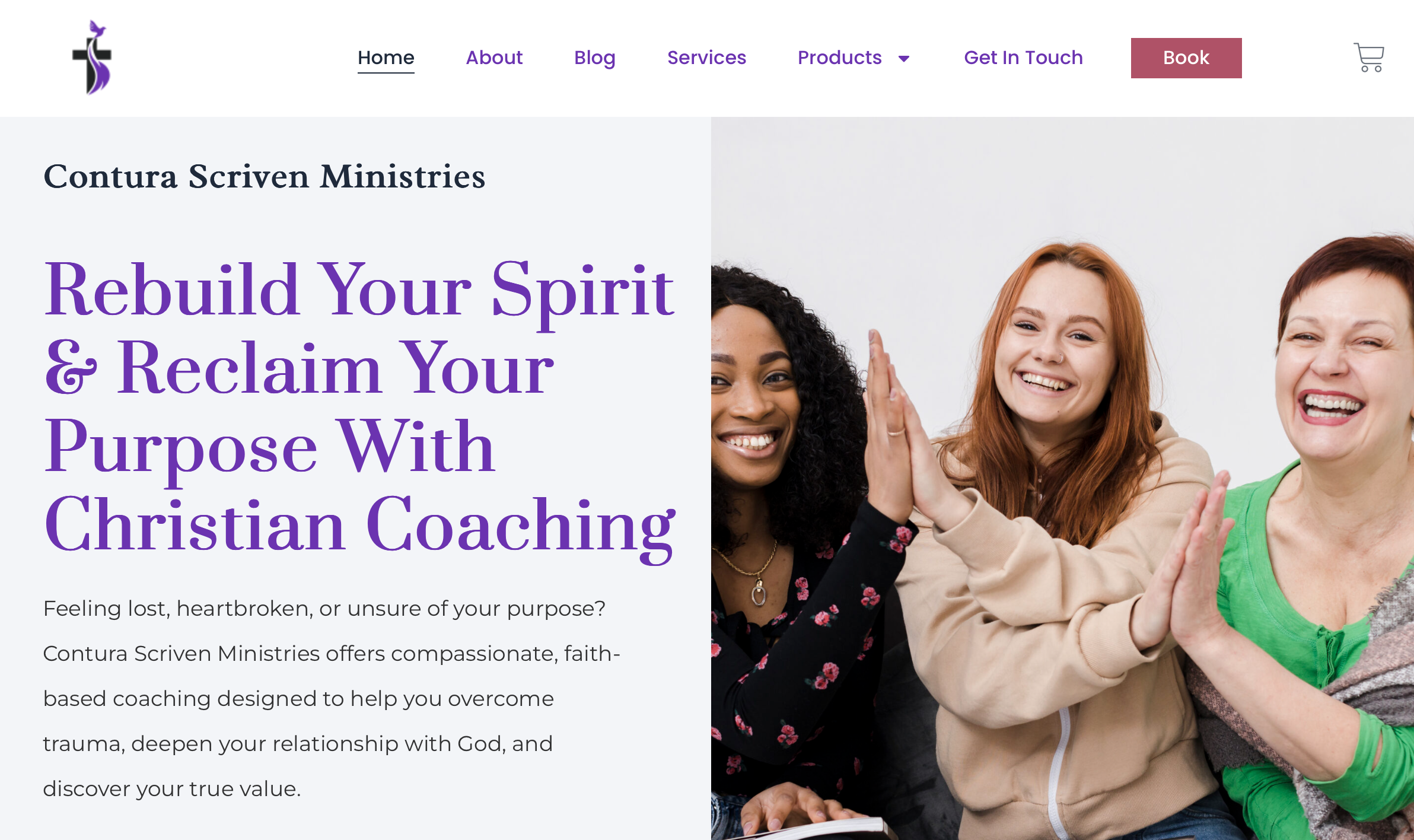 Website design example: Contura Scriven Ministries