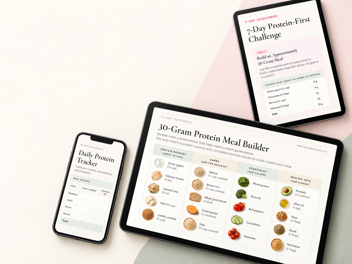Protein-rich meal representing the Protein Practice Kit