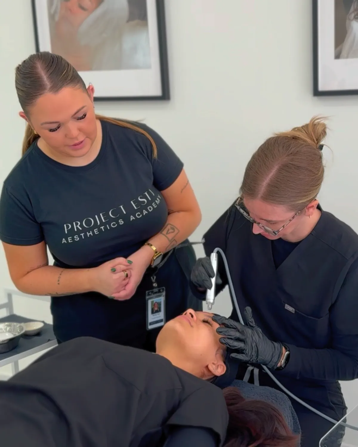 Project Esty instructor mentoring student during esthetics training in Gilbert Arizona