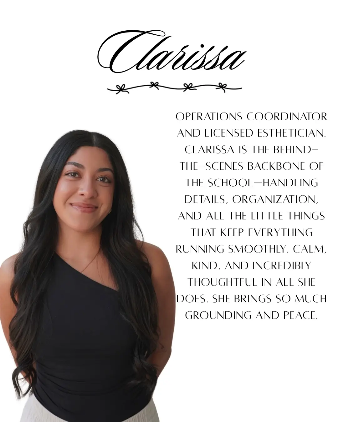 Clarissa Operations Coordinator and Licensed Esthetician at Project Esty Aesthetics Academy