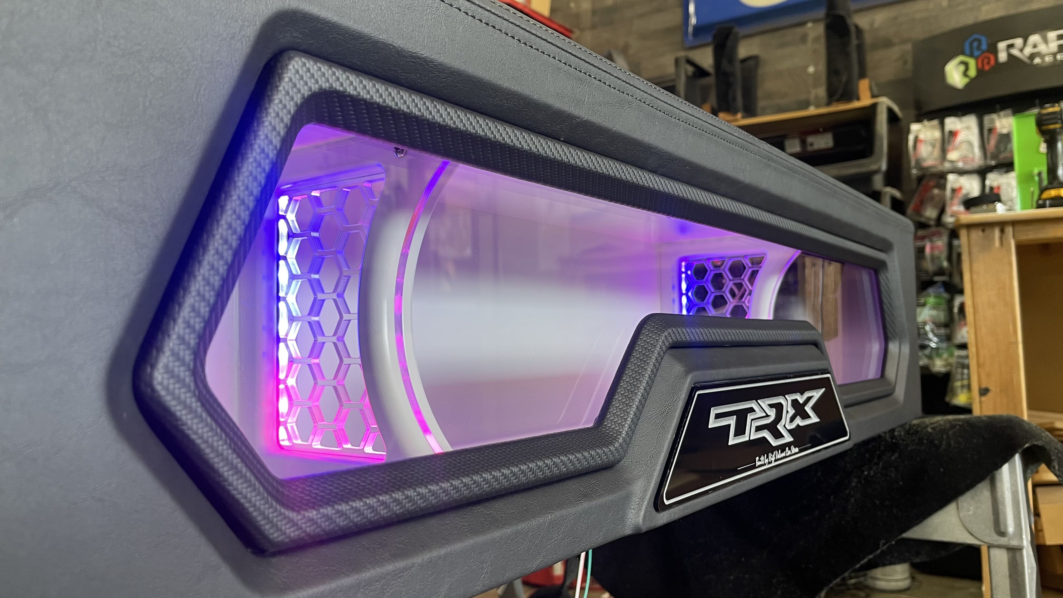 Custom enclosure by High Volume Car Stereo