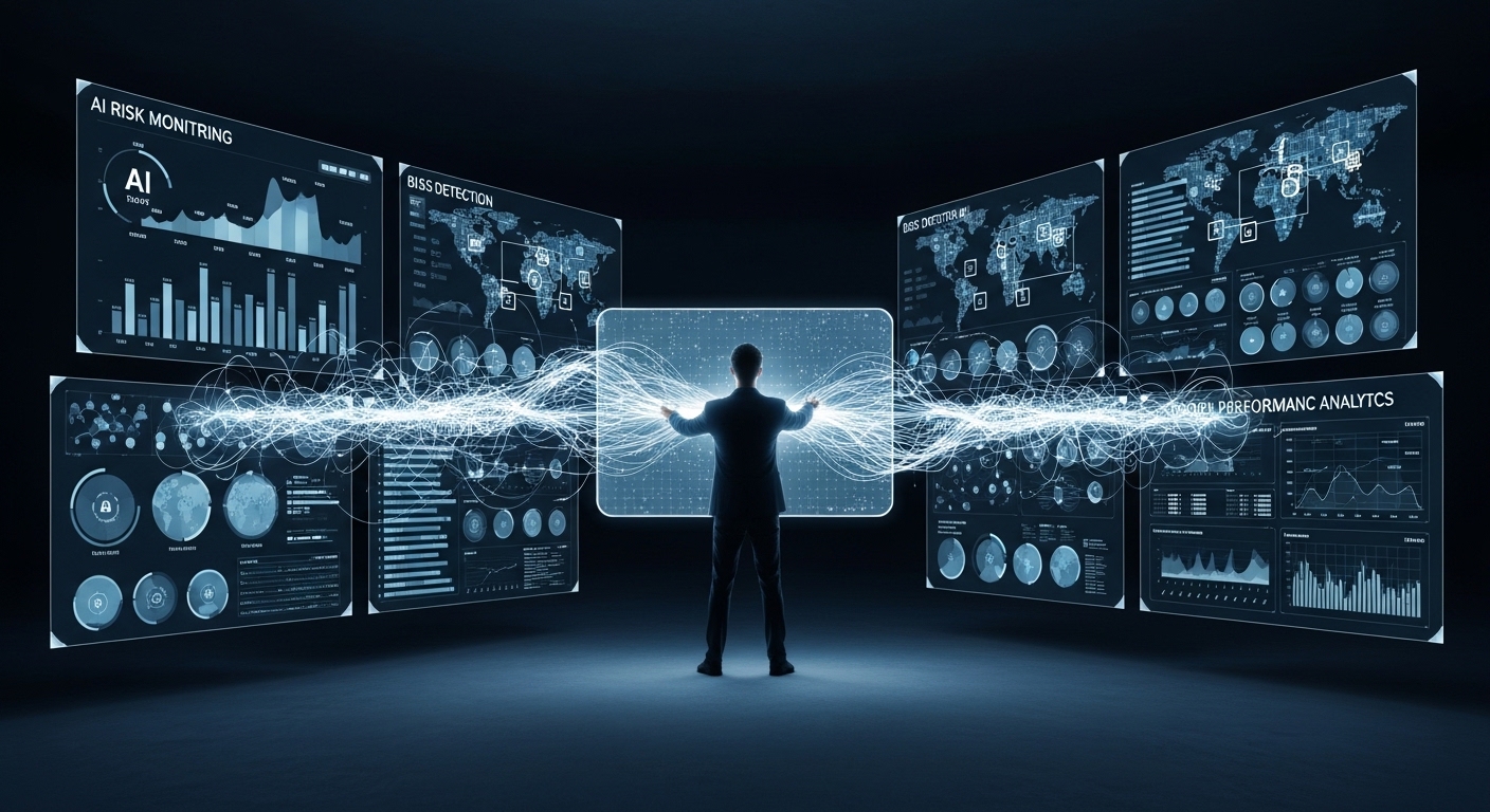 Responsible AI by design framework showing enterprise governance, risk monitoring, and AI decision control systems