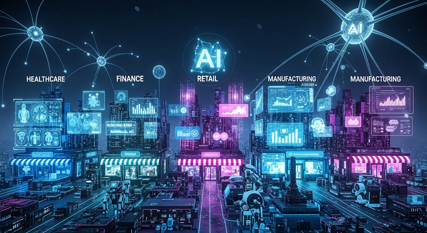 Industry-specific AI applications transforming healthcare, finance, retail, and manufacturing sectors1