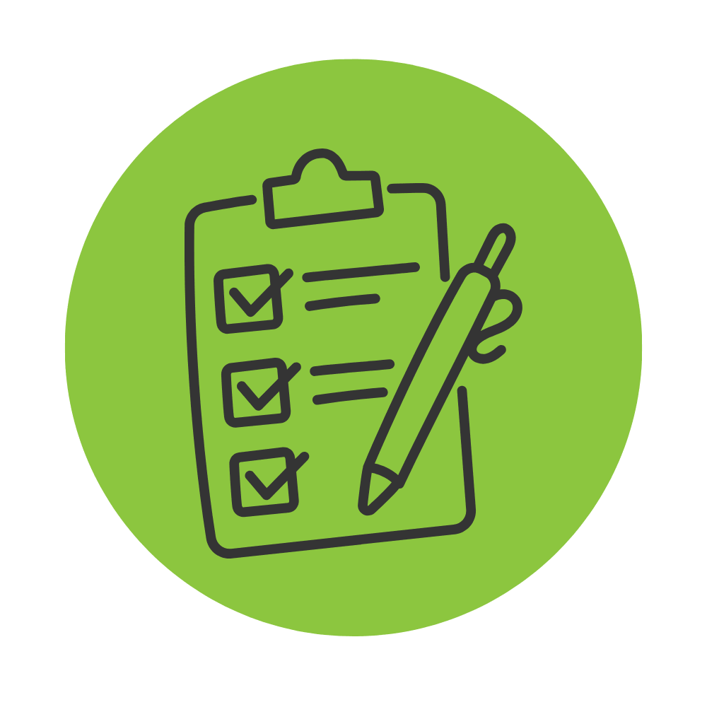 Icon representing consistent cleaning execution with a checklist