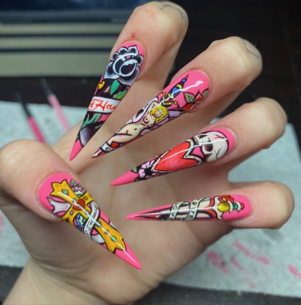 Elegant nail art close-up