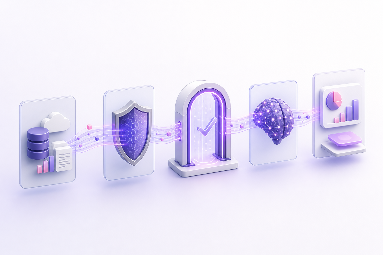 Editorial visual representing secure customer data verification and privacy safeguards.