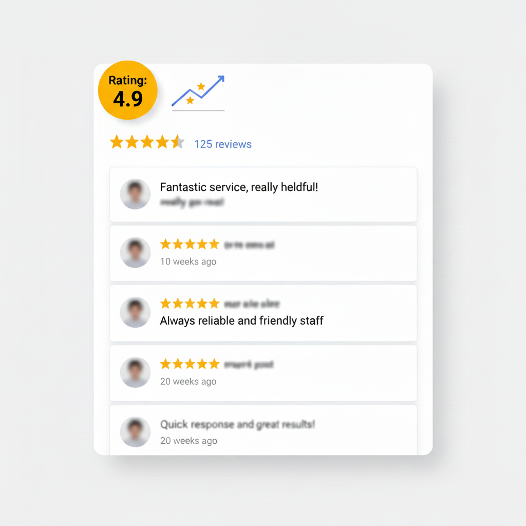 Google review screenshot or rising star rating graphic