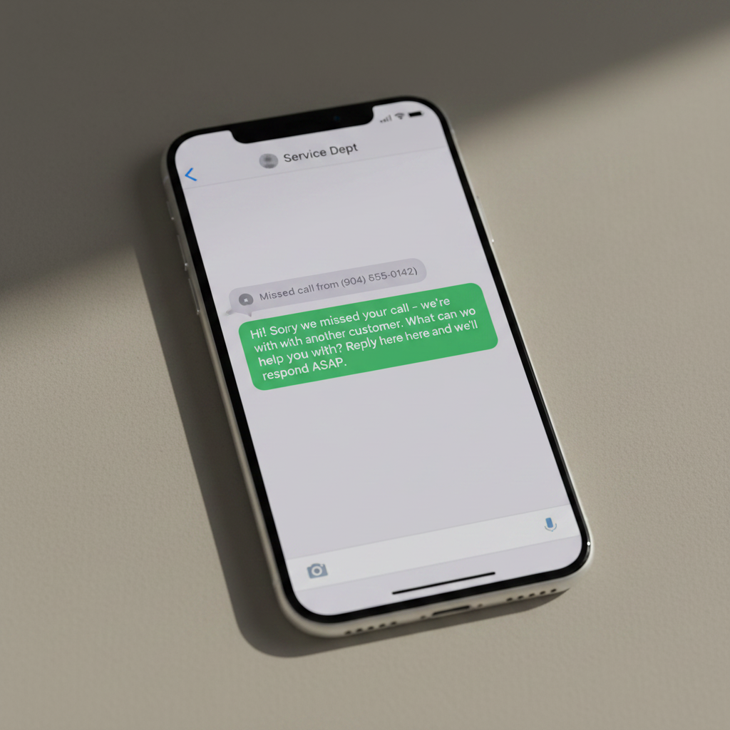 phone screen with auto text-back response
