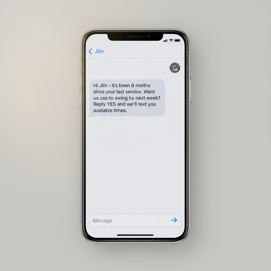 phone screen showing a reactivation text message, or unified inbox dashboard