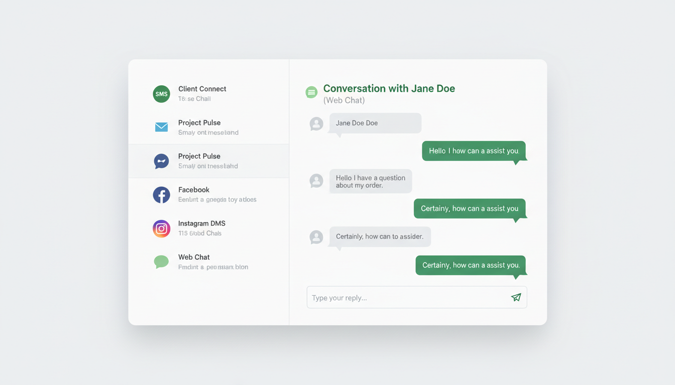 unified inbox dashboard with multiple channels visible