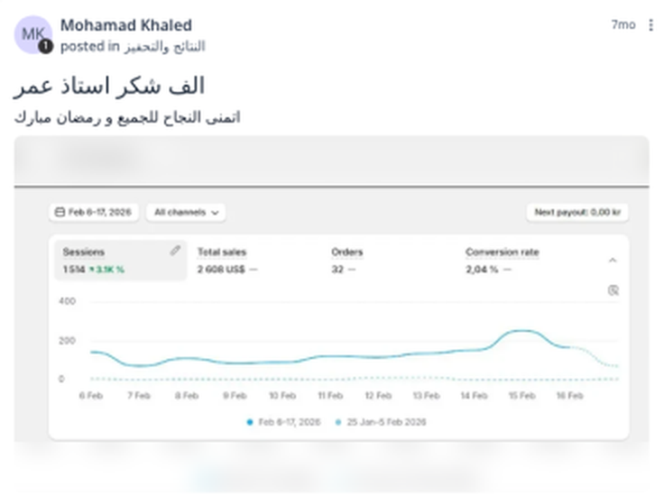 منشور محمد خ. الأصلي في مجتمع إيكوم بالعربي