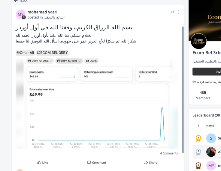 منشور محمد ي. الأصلي في مجتمع إيكوم بالعربي