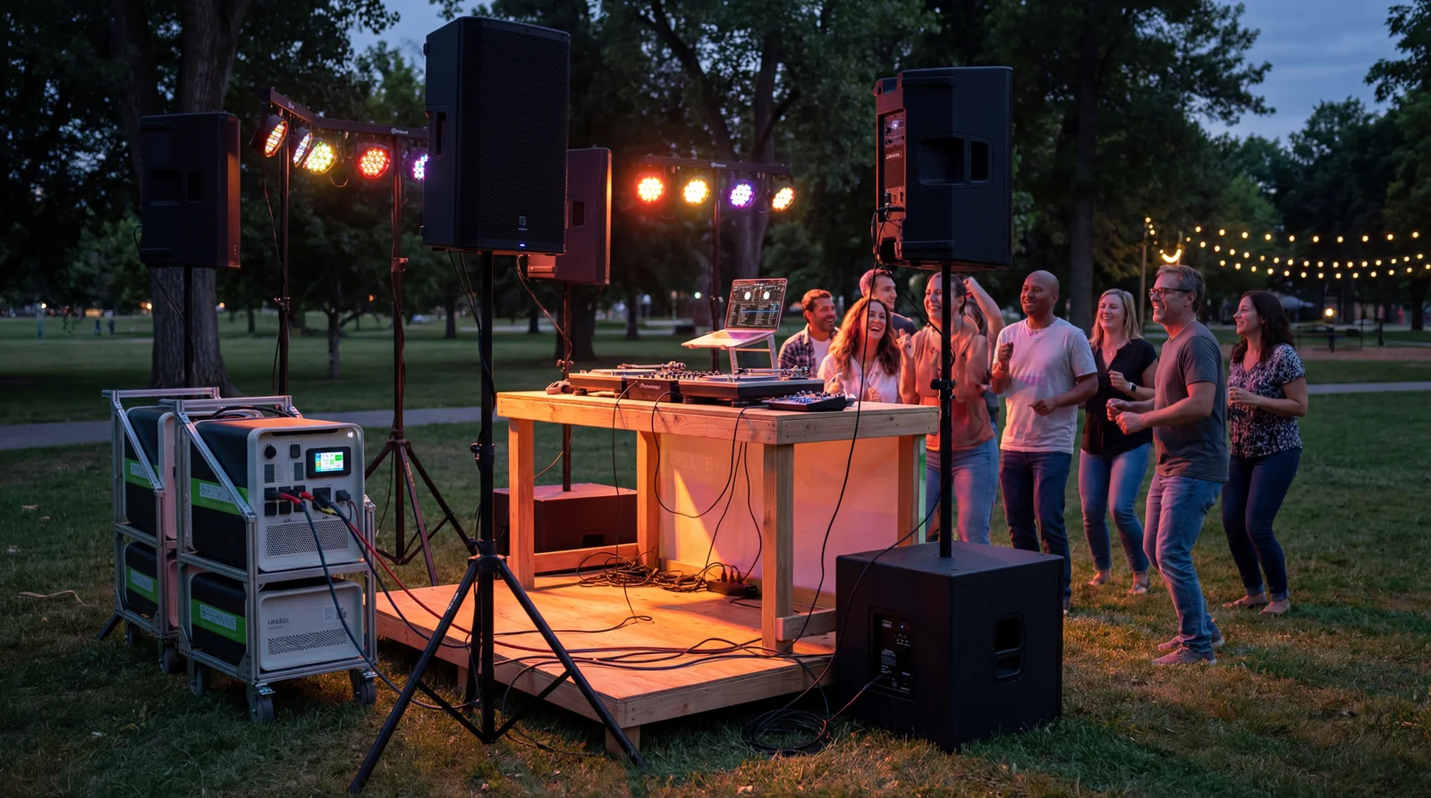 Apollo 5K powering small outdoor stage