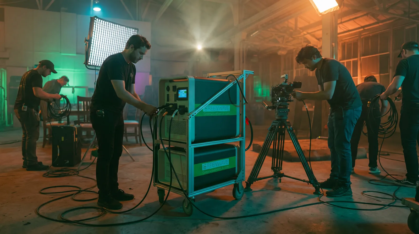 Apollo 5K battery power on film set production