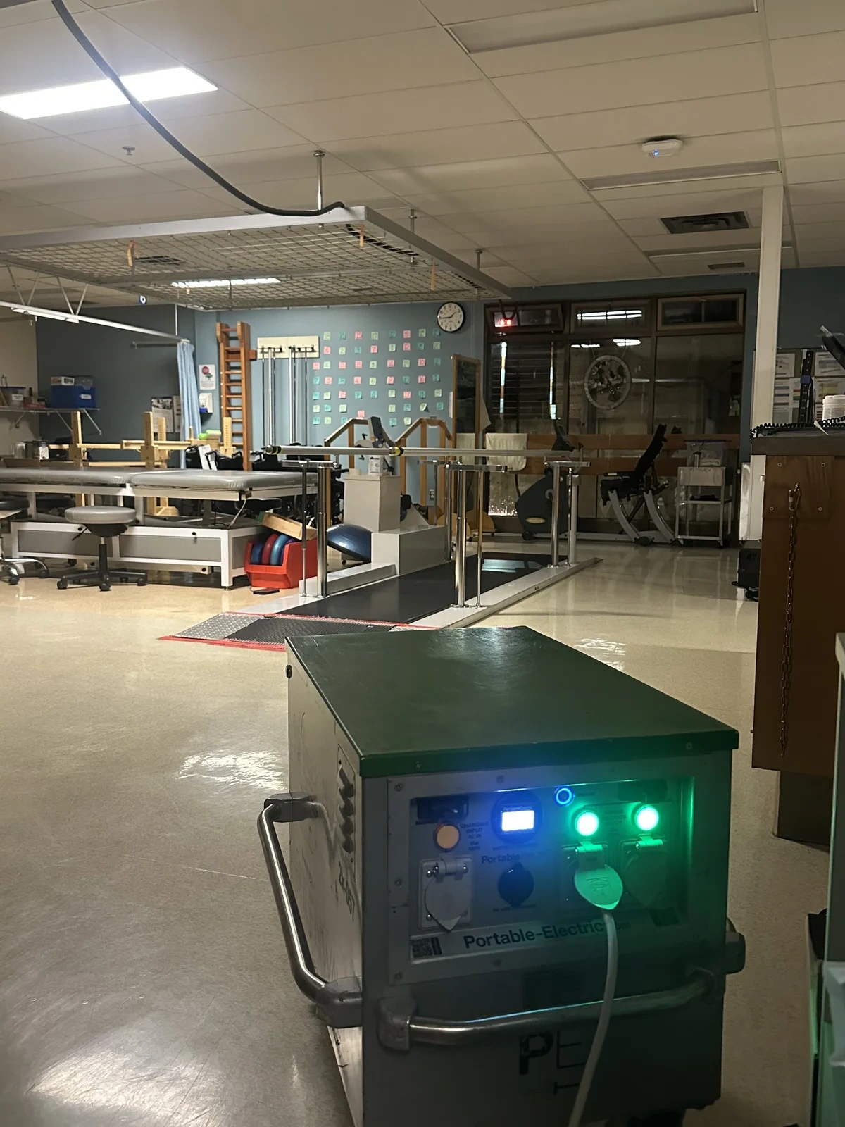Battery backup power in rehabilitation clinic