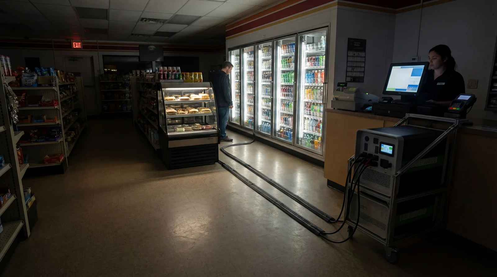 Apollo 5K providing backup power for convenience store