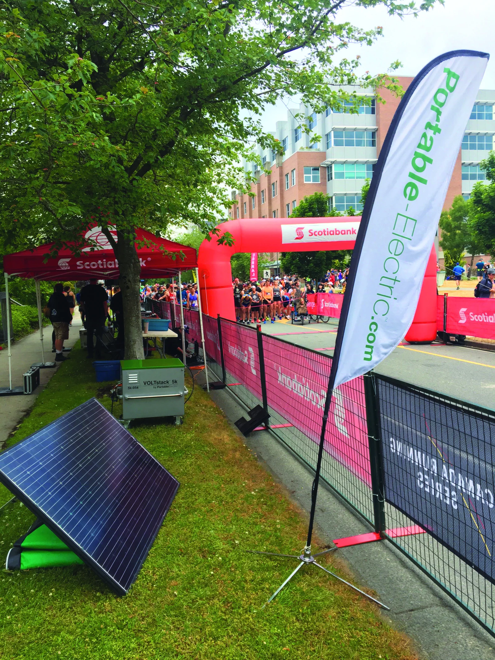 Portable power station supporting an event start line