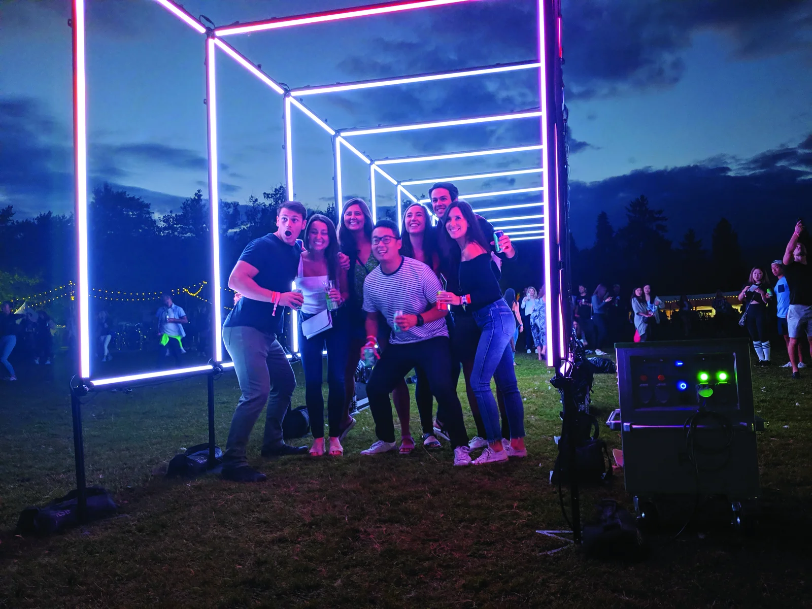 Battery power for light installation at event venue