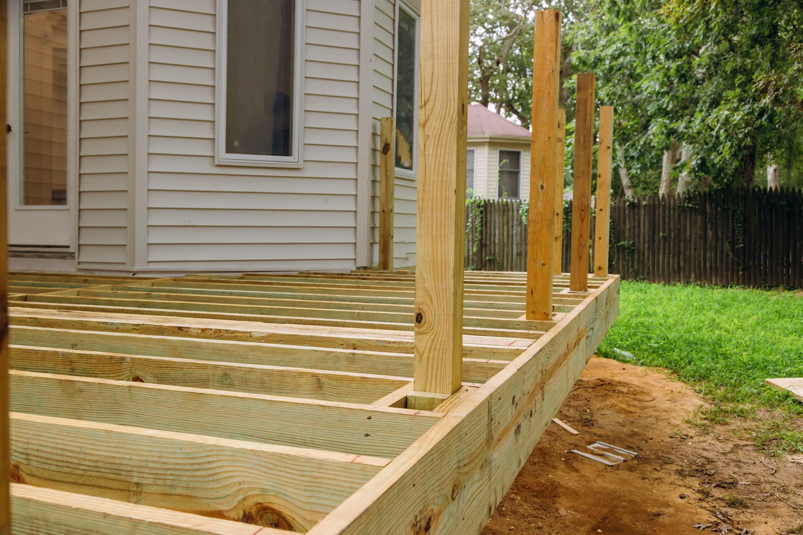 Wooden Deck Building in Alvin