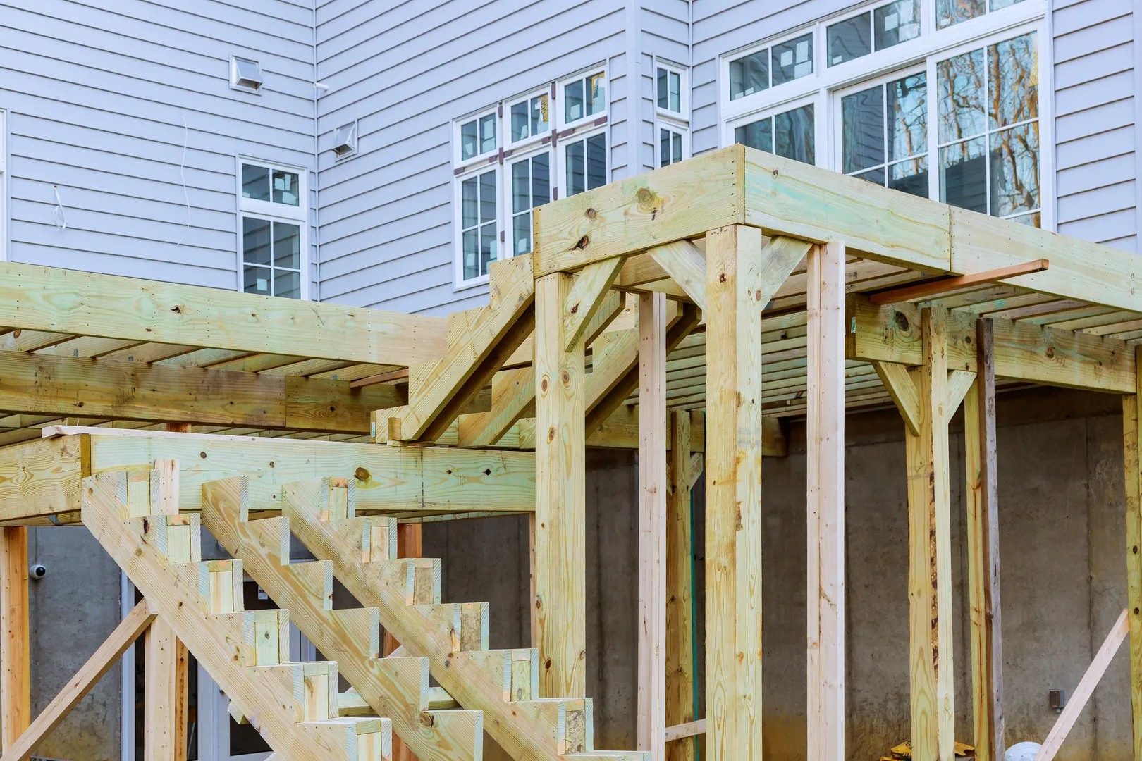 Wooden Deck Building in Galveston