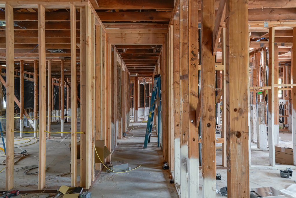 Custom home under construction in Newport Beach, CA