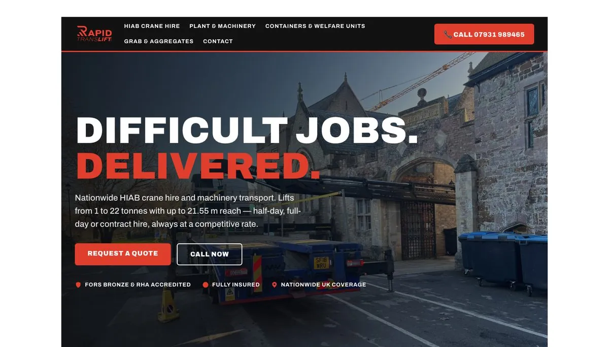 Rapid Translift website