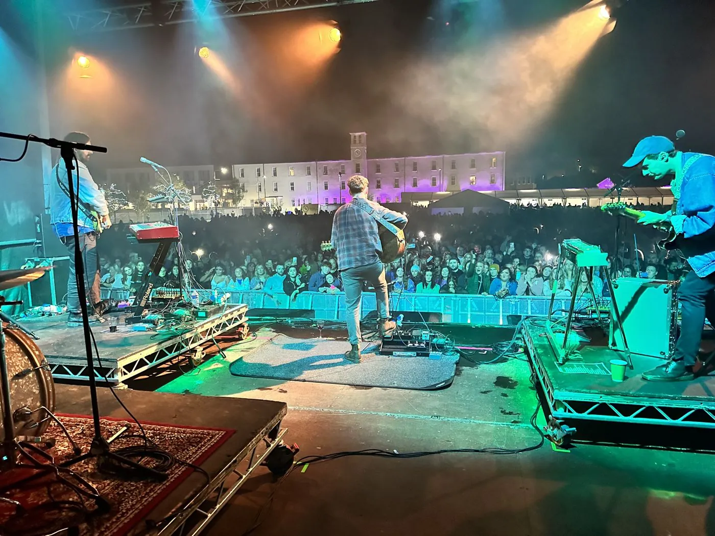 Outdoor stage at a live event