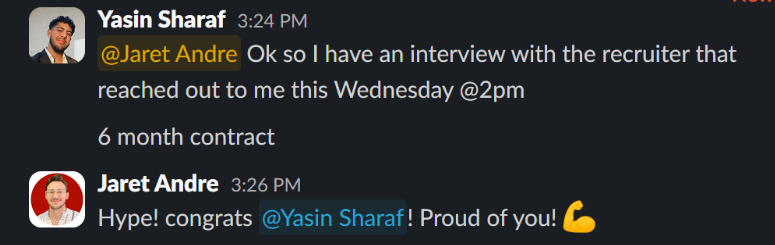 Tyler and Yasin - 0 experience, profile growth