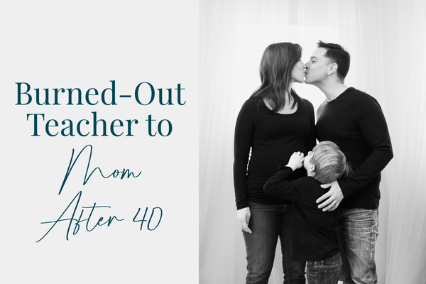 A pregnant Amanda, her partner, and her bonus son