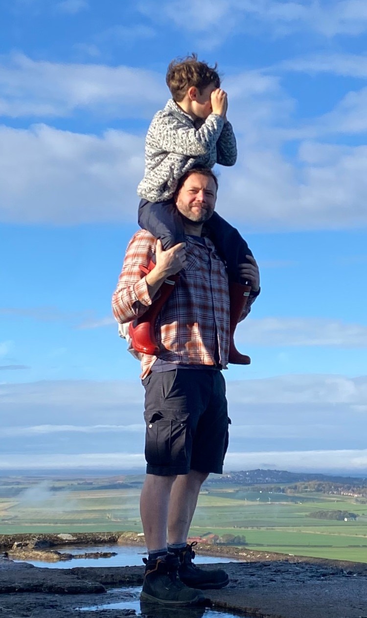 Father and son above East Lothian
