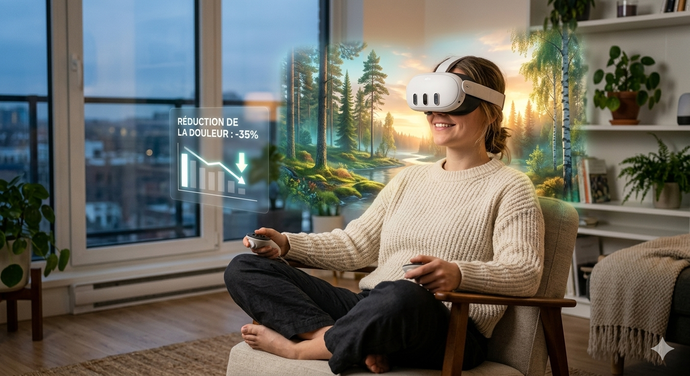 casque de réalité virtuellle Hypnose calme douleur