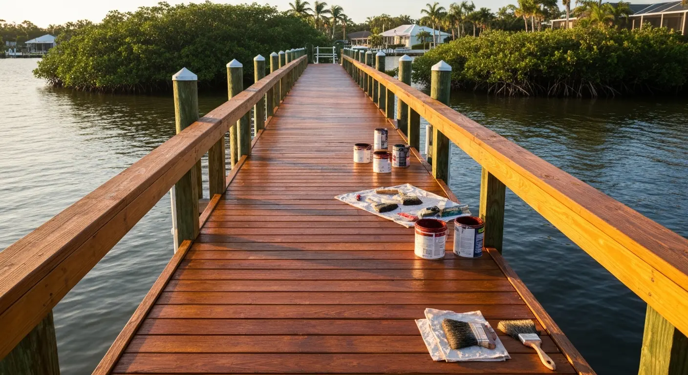 Residential dock staining project