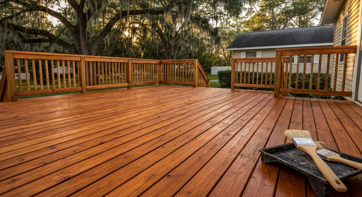 Fence and deck staining