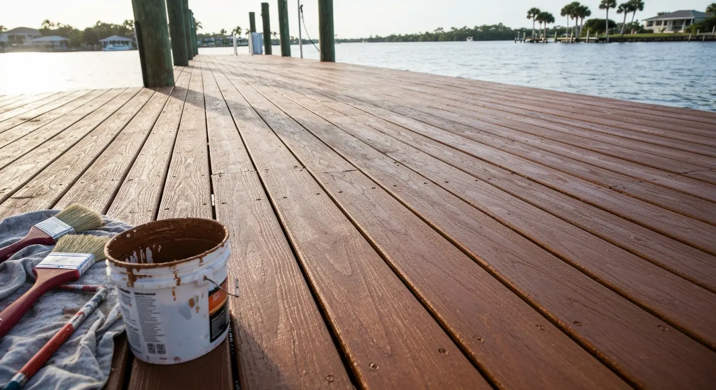 Residential dock staining