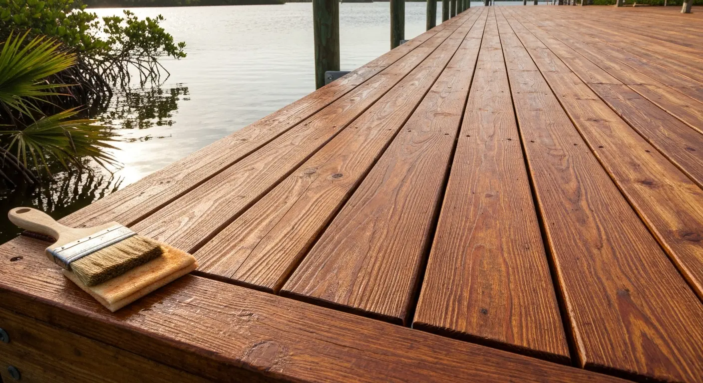 Wood deck and dock staining in Pinellas County