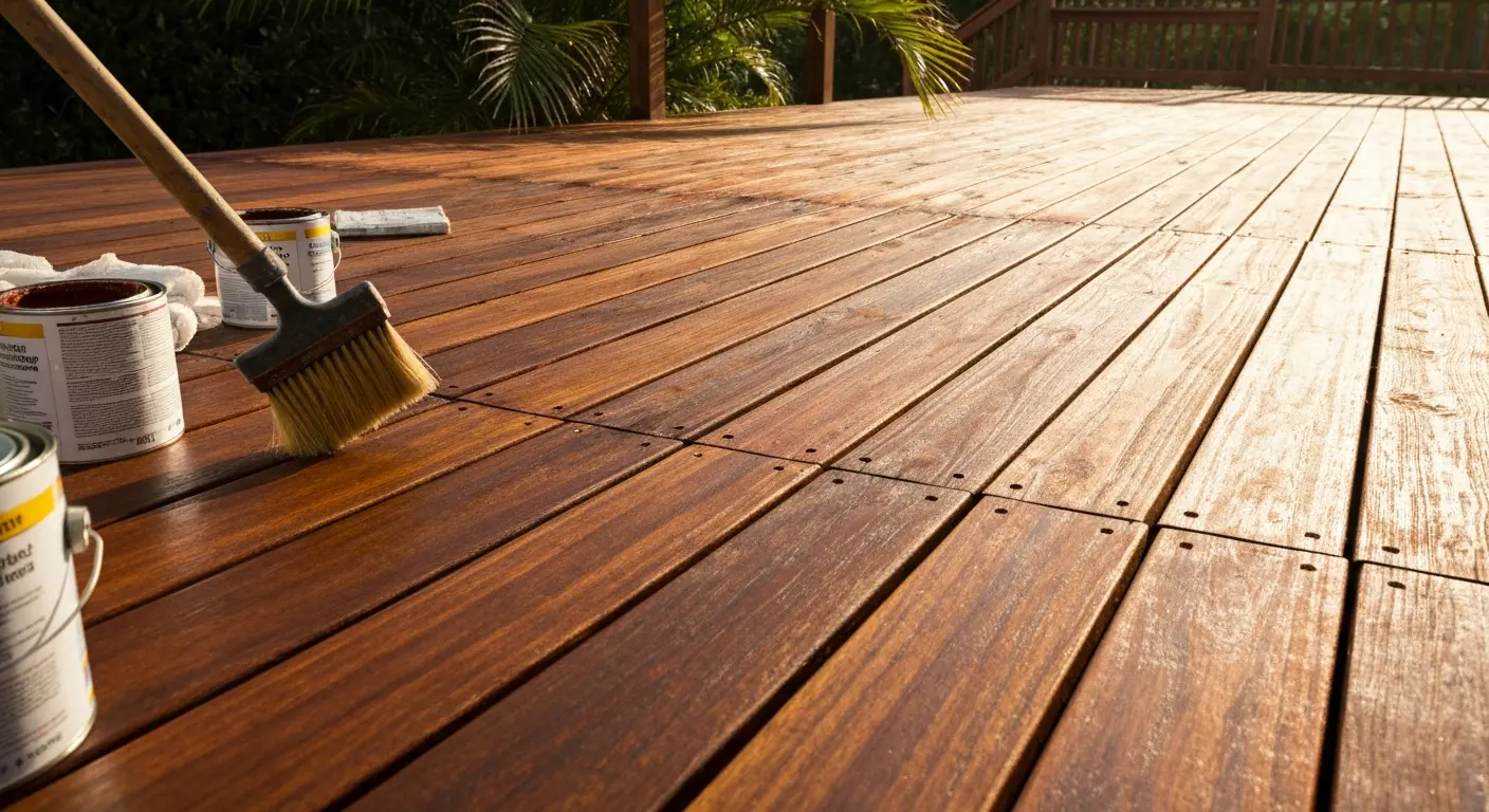 Exterior deck staining