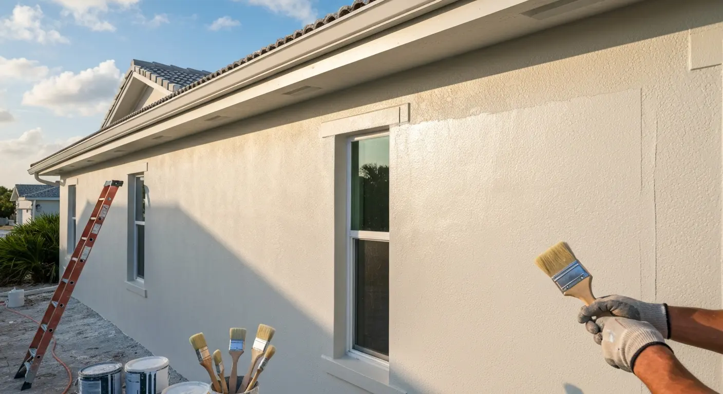 Exterior painting on coastal home