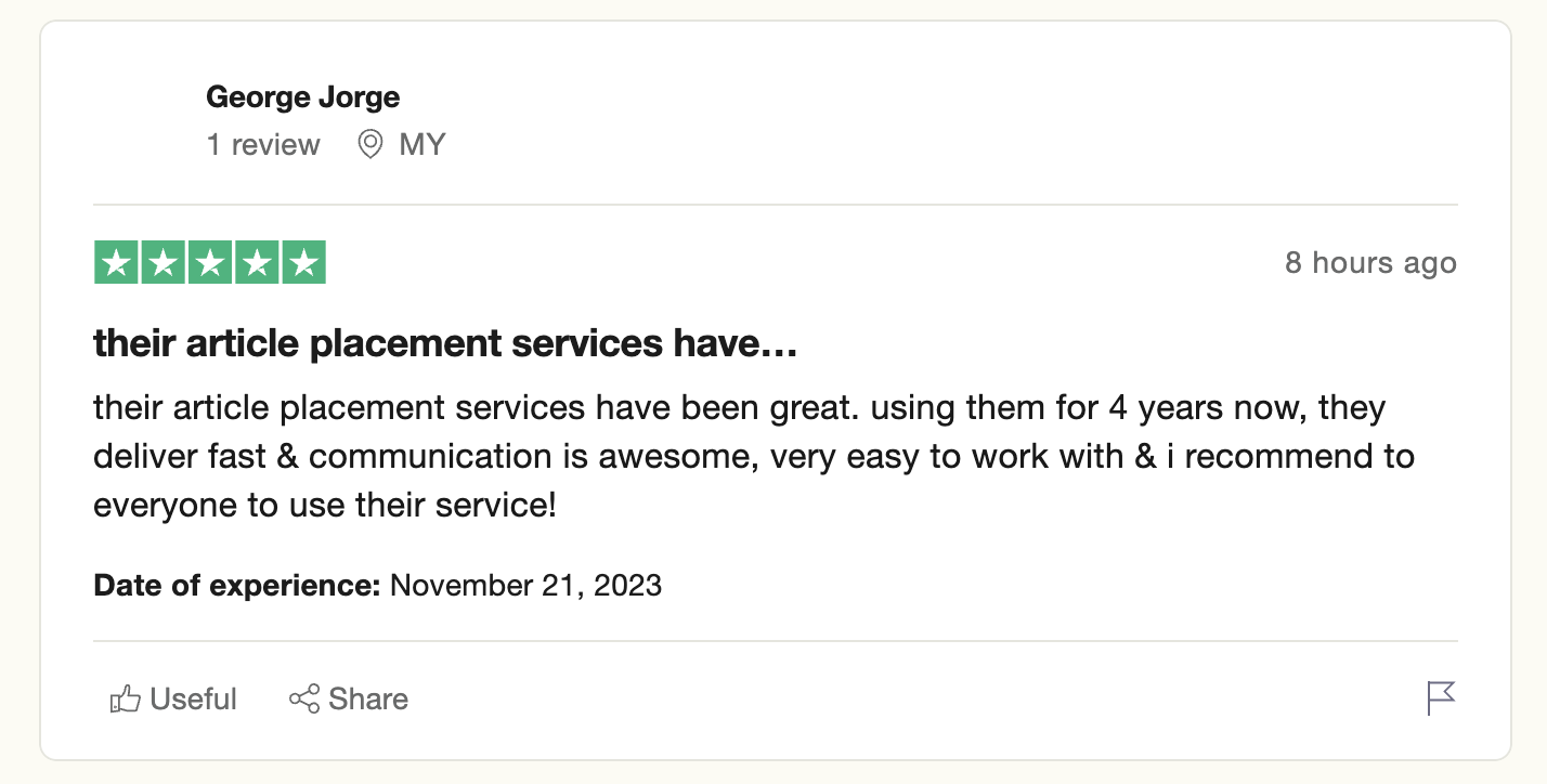 Trustpilot review 2