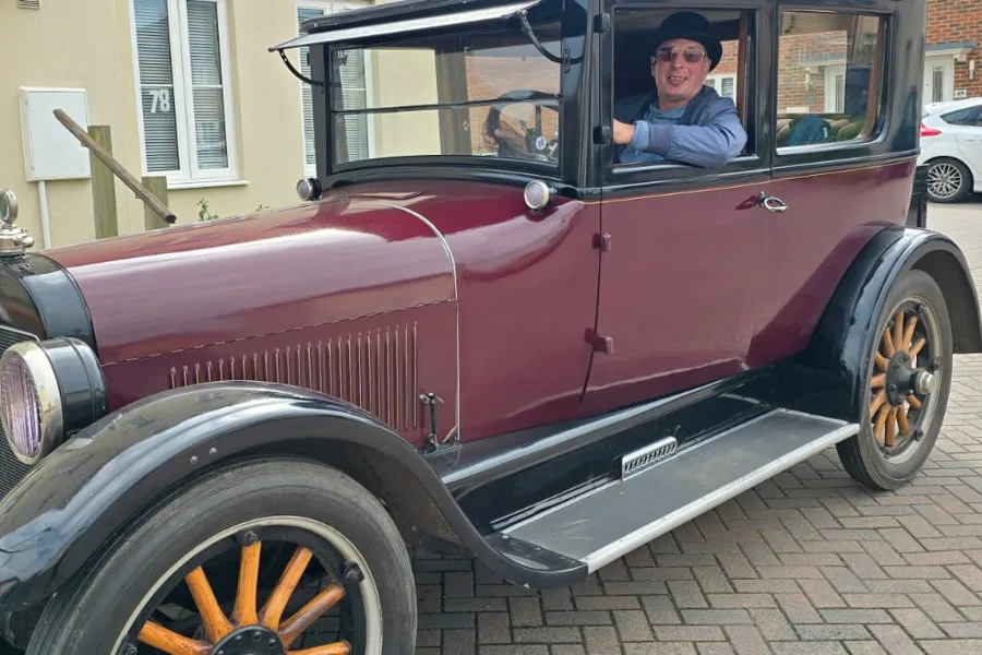 Restored 1920s vintage car maintained by a classic car mechanic in Aylesham, Kent