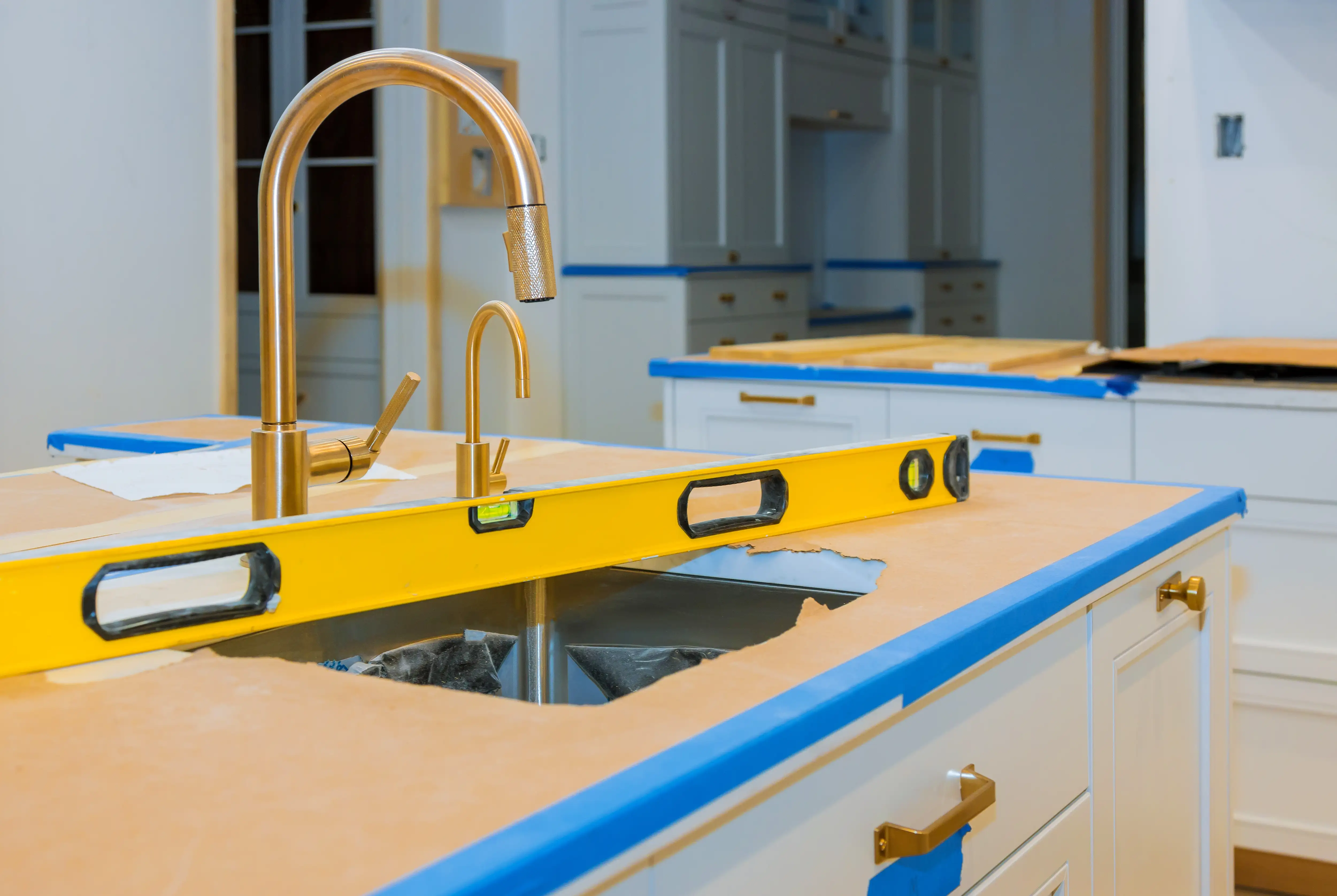 leveling the countertop 