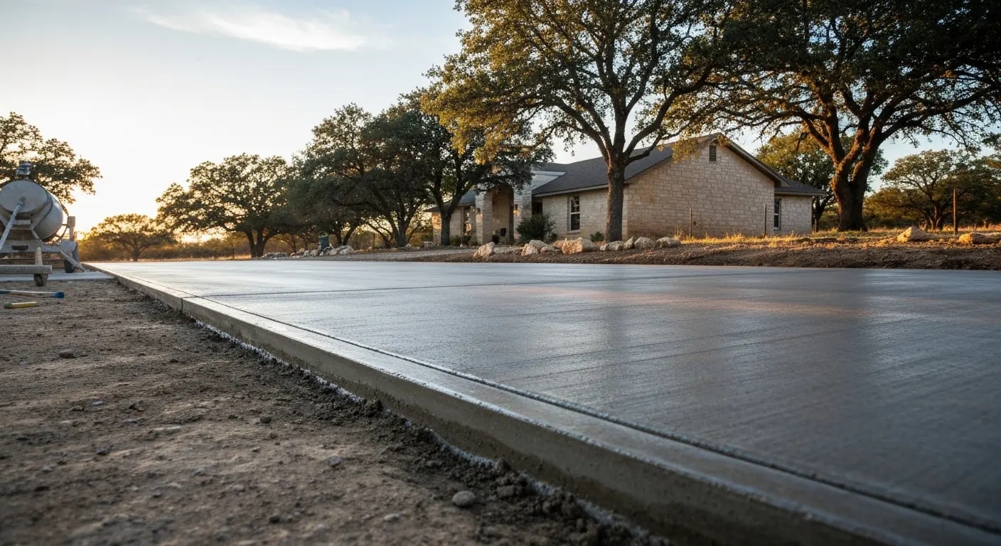 Concrete driveway