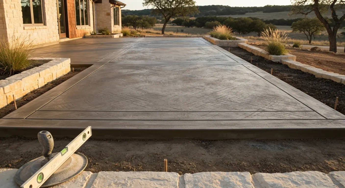 Concrete patio installation